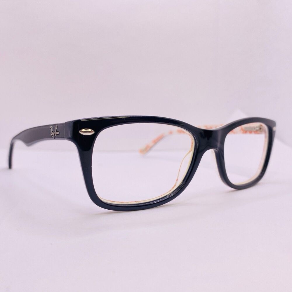 Ray-Ban Eyeglasses Authentic Frame RB 5228 5014 50-17-140 Black Logo Txt Red